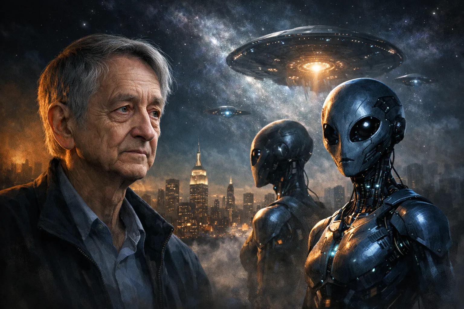 cover for 'AI Godfather' Geoffrey Hinton Compares AI Models to Alien Beings